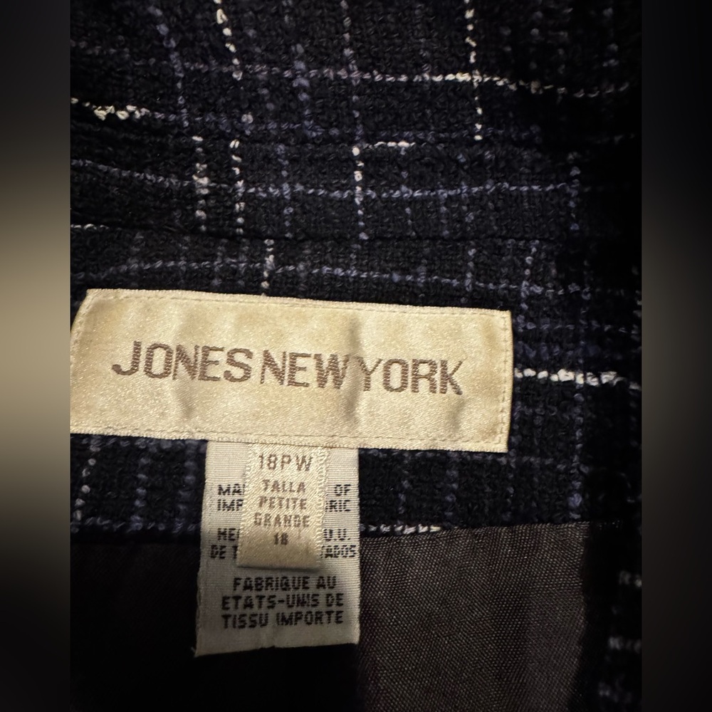 Jones New York Blue and White Textured Jacket